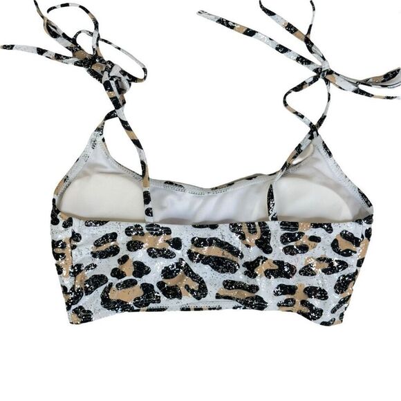 Bikini Swimwear Top Bundle in Animal Print SHEIN & Ribbed Colorblock Icon Swim X - Picture 6 of 8